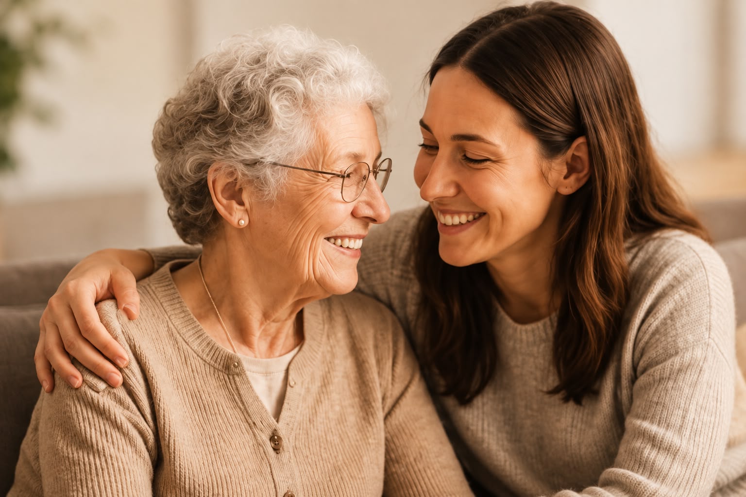 A caregiver holding the hand of the person they support