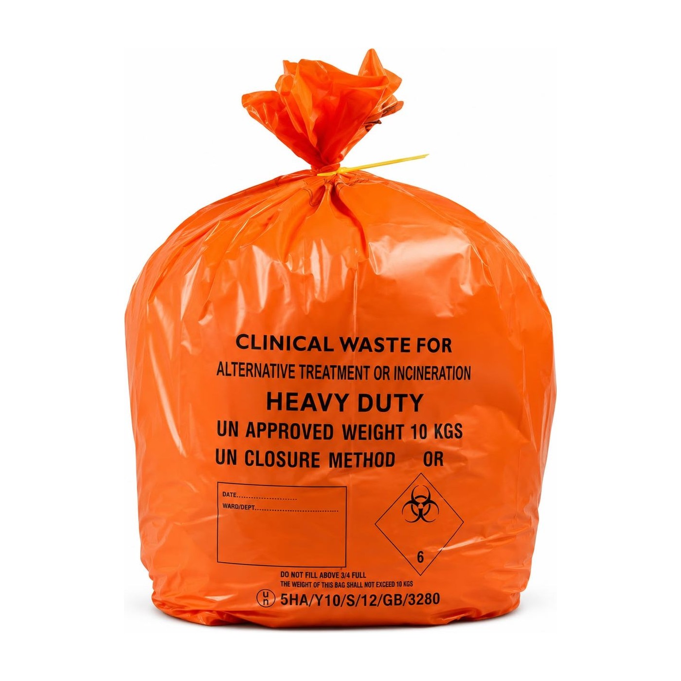 Orange Heavy Duty Clinical Waste Sacks