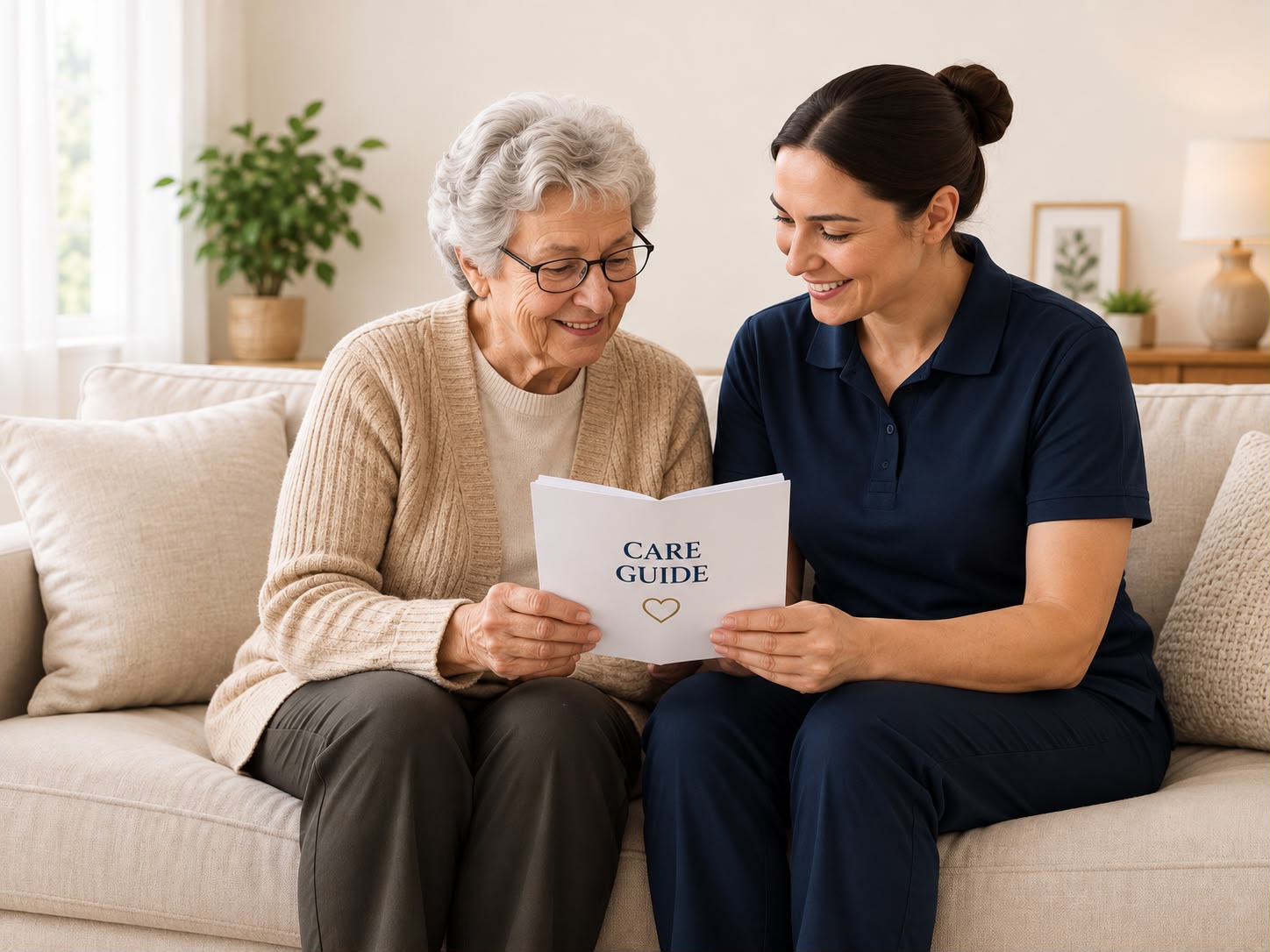 A caregiver's hand offering gentle support